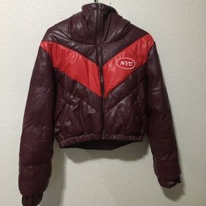 Red crop top jacket